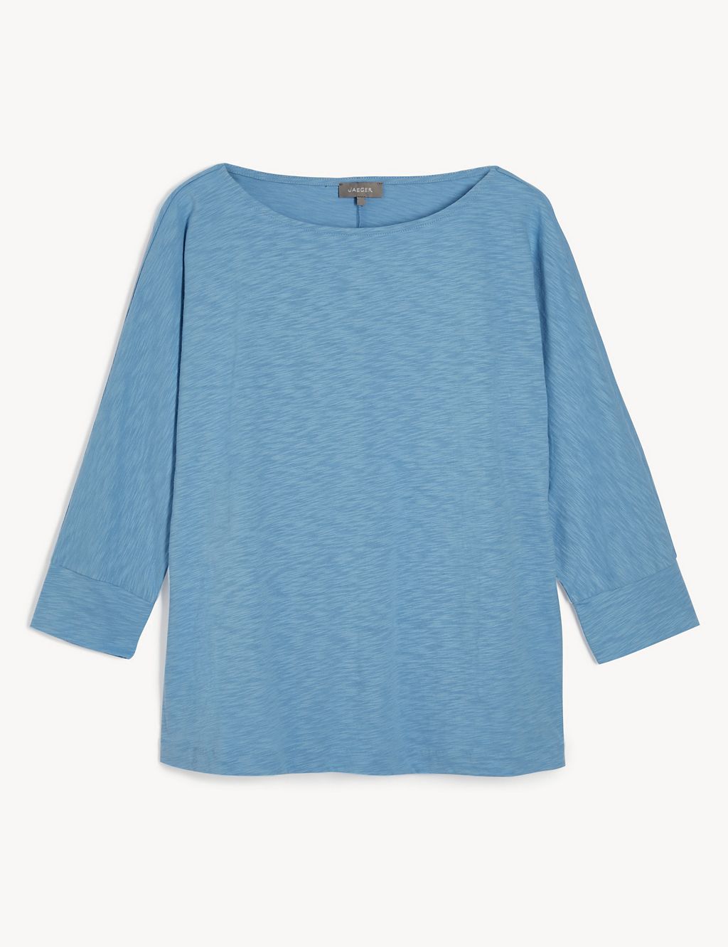 Jersey Round Neck Batwing 3/4 Sleeve Top 1 of 6