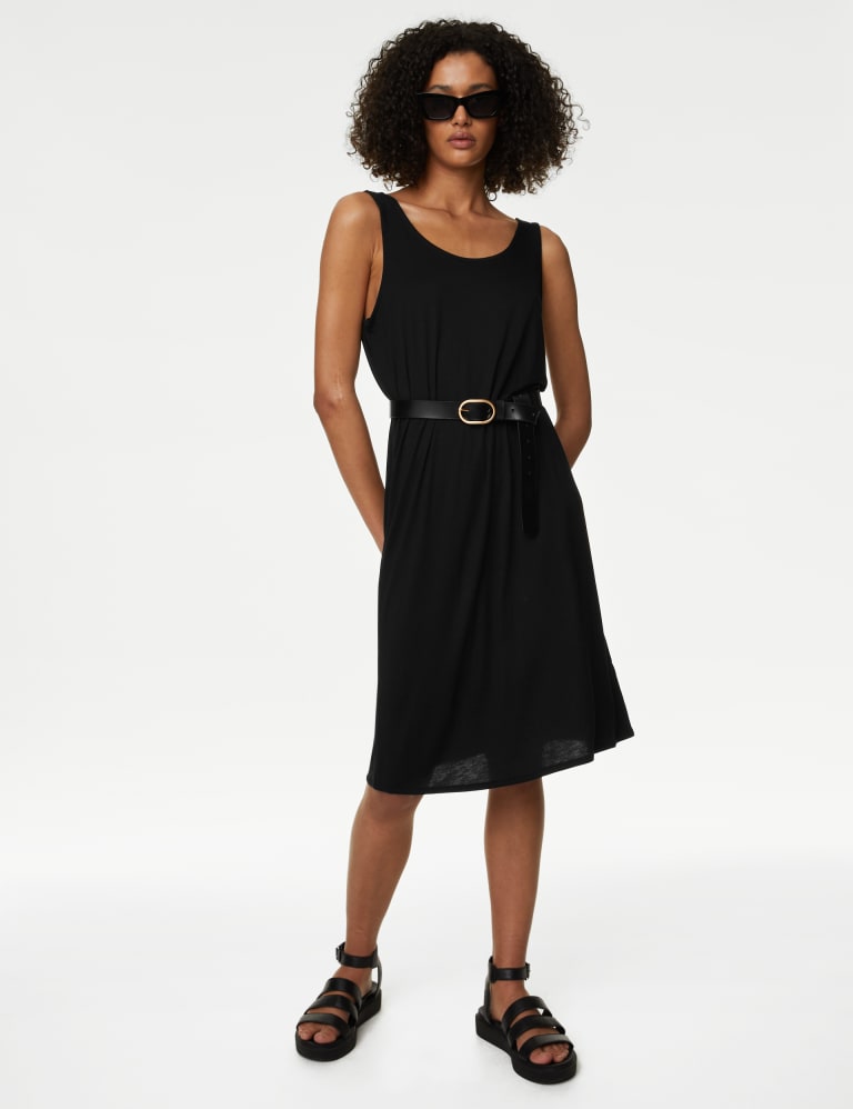 M&s black cheap midi dress