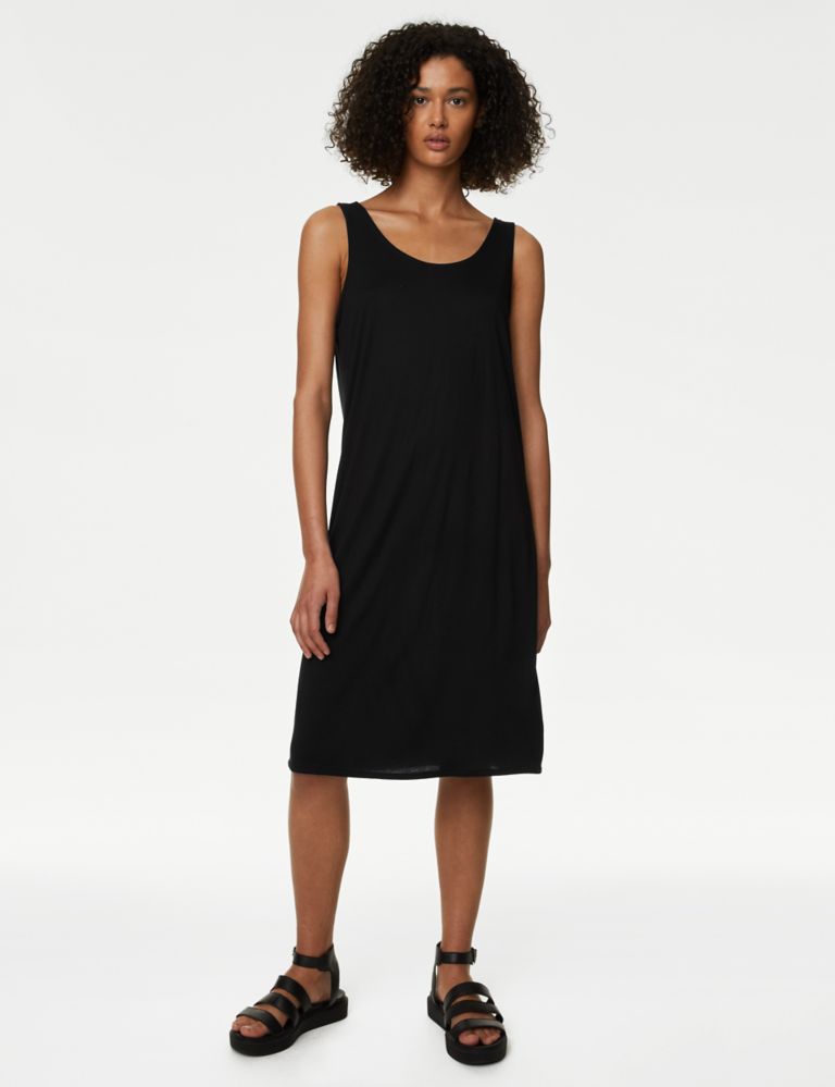 Jersey Round Neck Knee Length Slip Dress, M&S Collection