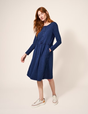 Jersey Round Neck Knee Length Smock Dress | White Stuff | M&S