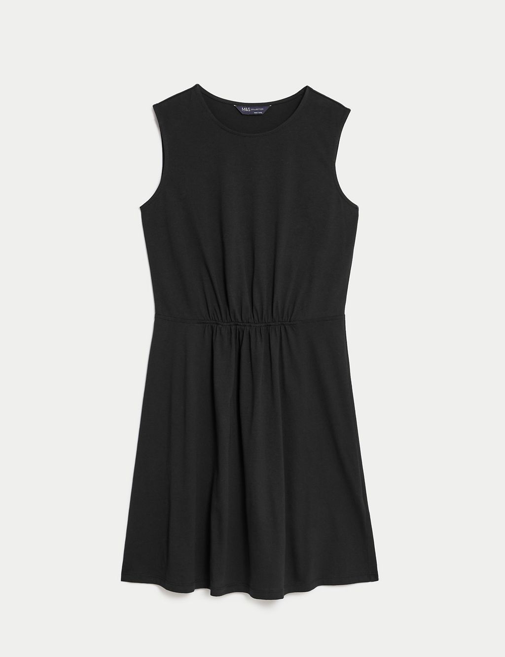 Jersey Round Neck Mini Waisted Dress | M&S Collection | M&S
