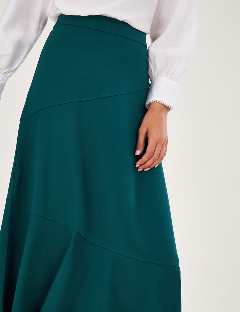 Jersey Ruffle Midi A Line Skirt