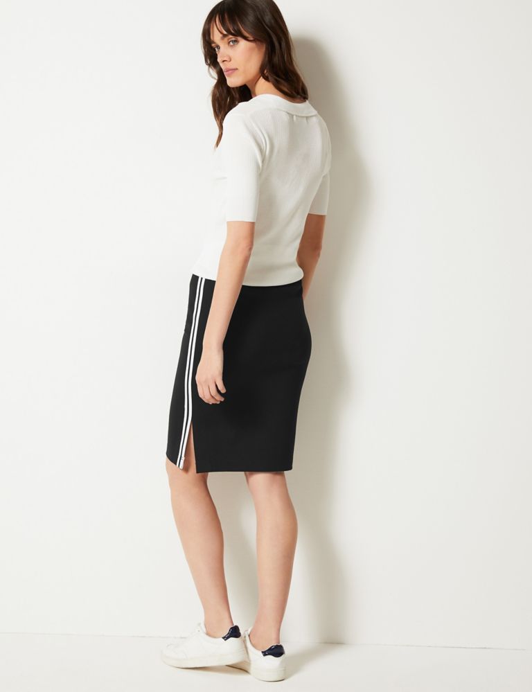 Jersey Side Stripe Slit Skirt 3 of 5