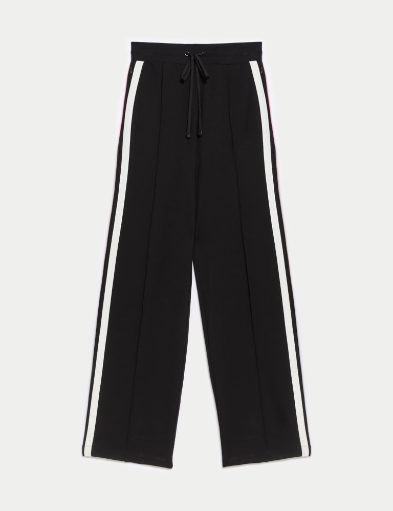 Jersey Side Stripe Wide Leg Trousers, M&S Collection