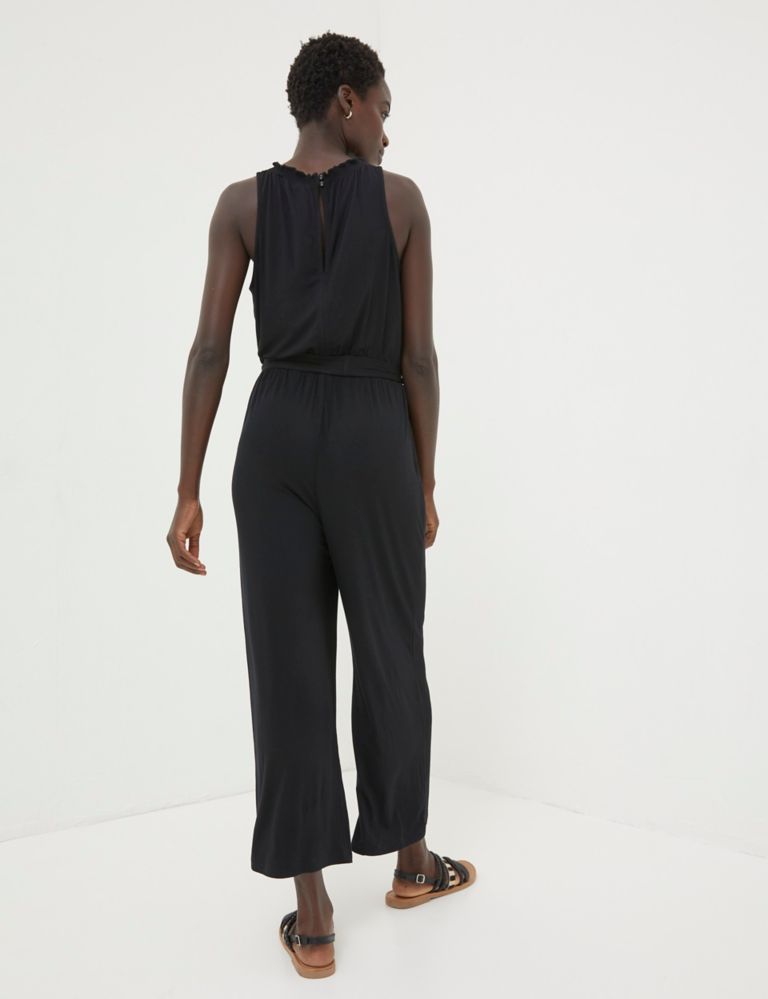 Jersey Sleeveless Cropped Wide Leg Jumpsuit 3 of 5