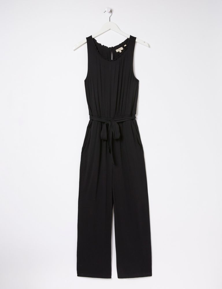 Jersey Sleeveless Cropped Wide Leg Jumpsuit 2 of 5