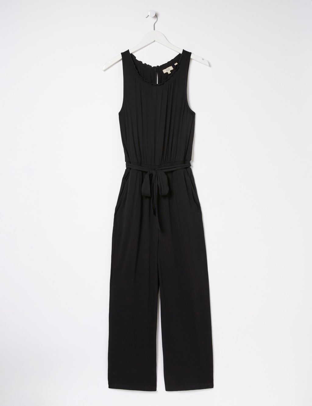 Jersey Sleeveless Cropped Wide Leg Jumpsuit 1 of 5