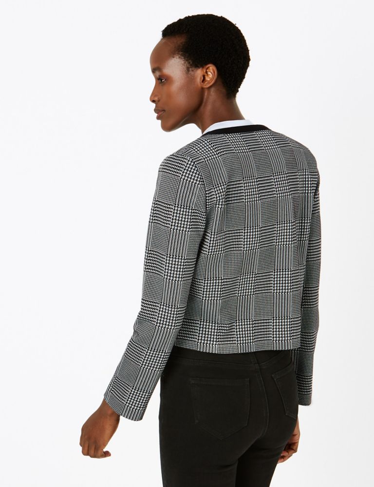 Jersey Slim Checked Short Jacket 4 of 4