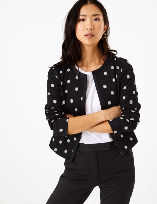 Jersey Slim Polka Dot Jacket M S Collection M S