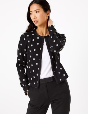 Jersey Slim Polka Dot Jacket M S Collection M S