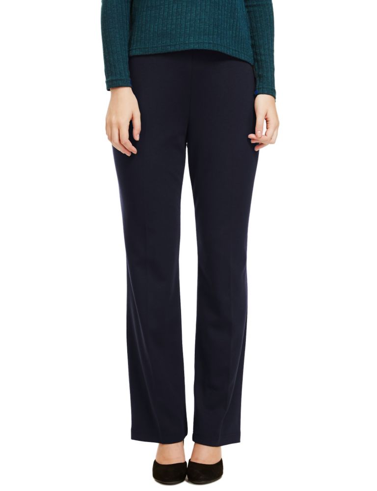 Buy Jersey Standard Straight Leg Trousers | M&S Collection | M&S