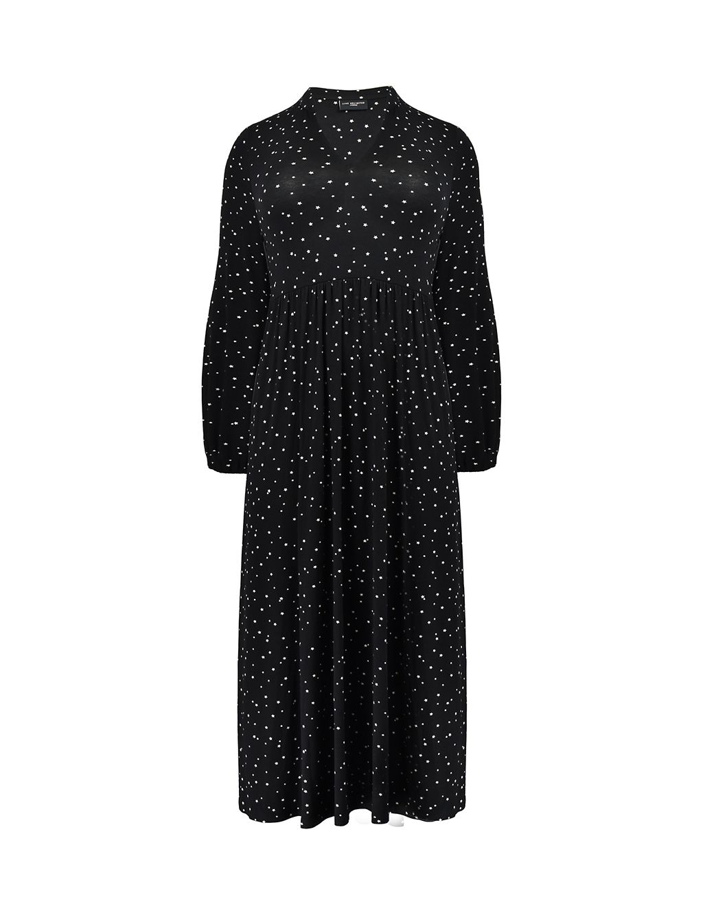 Jersey Star Print V-Neck Midi Waisted Dress | Live Unlimited London | M&S