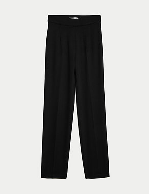 Jersey Straight Leg Trousers with Stretch Image 2 of 5