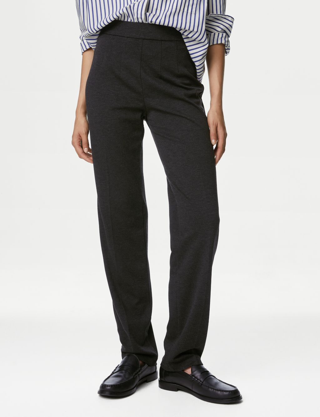 Jersey Straight Leg Trousers with Stretch 2 of 5