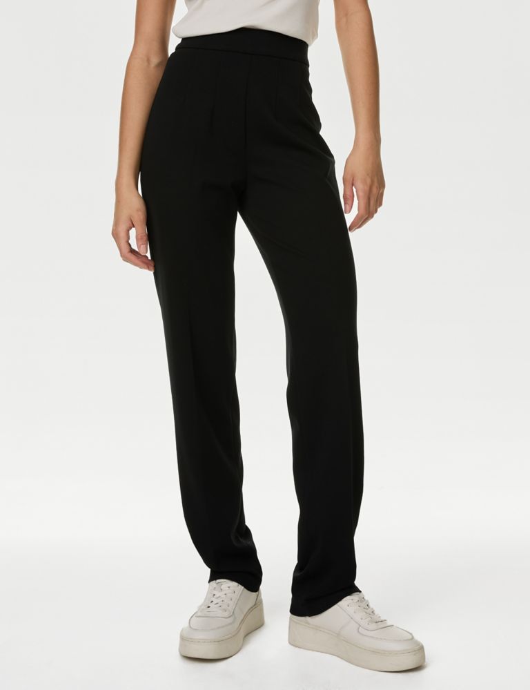 Jersey Straight Leg Trousers with Stretch, M&S Collection