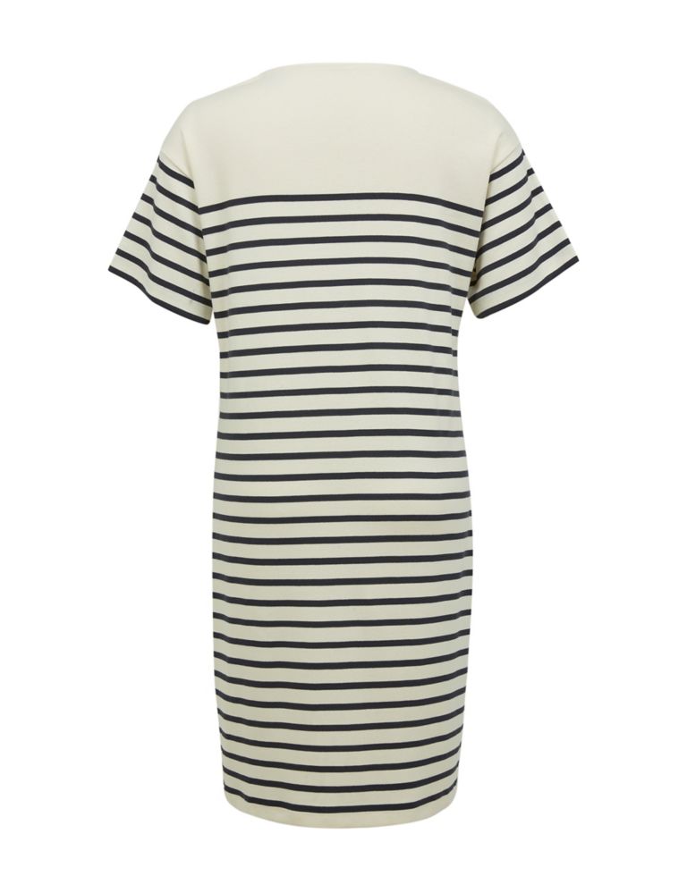 Jersey Striped Knee Length T-Shirt Dress 3 of 7