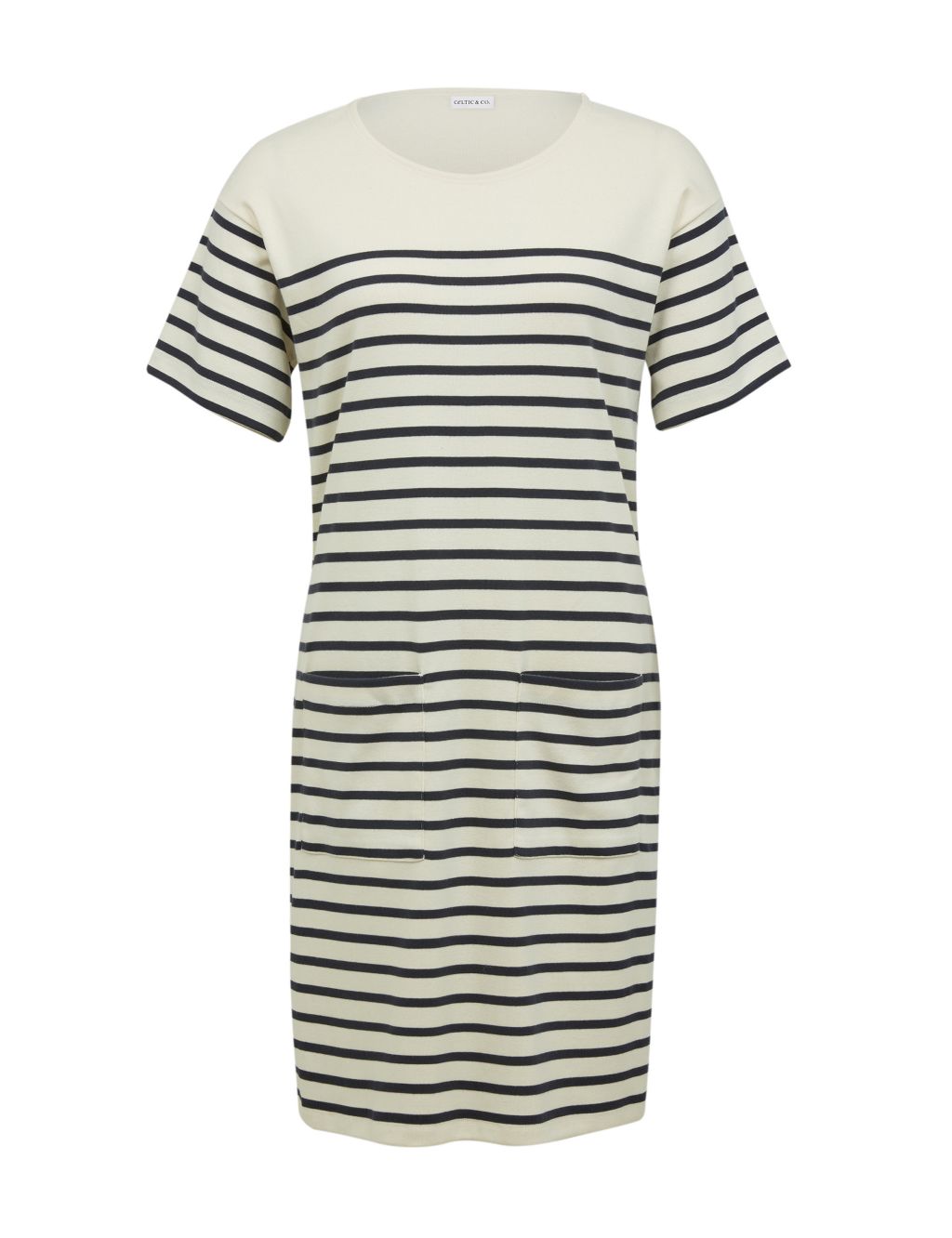 Jersey Striped Knee Length T-Shirt Dress 1 of 7