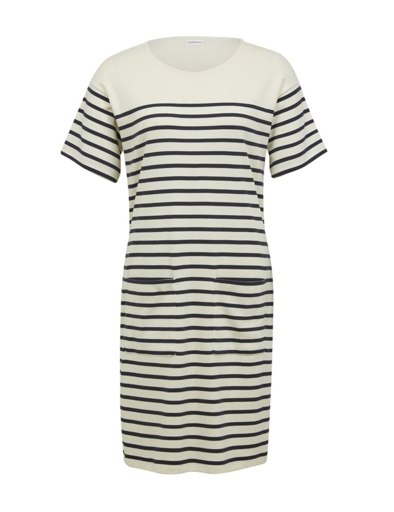 Jersey Striped Knee Length T-Shirt Dress 2 of 7