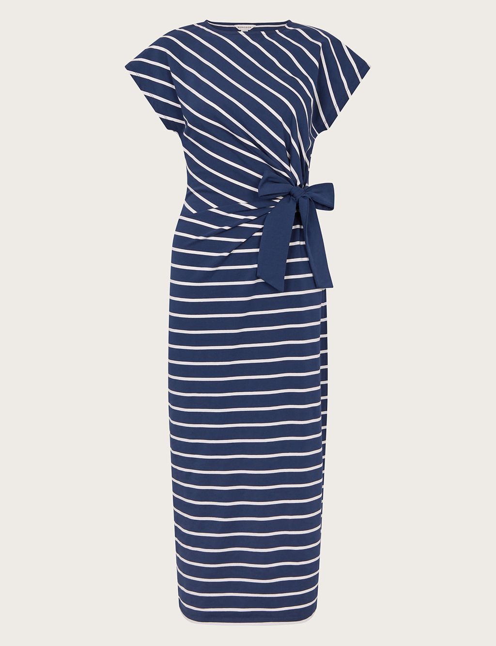 Jersey Striped Midi Waisted Dress 6 of 6