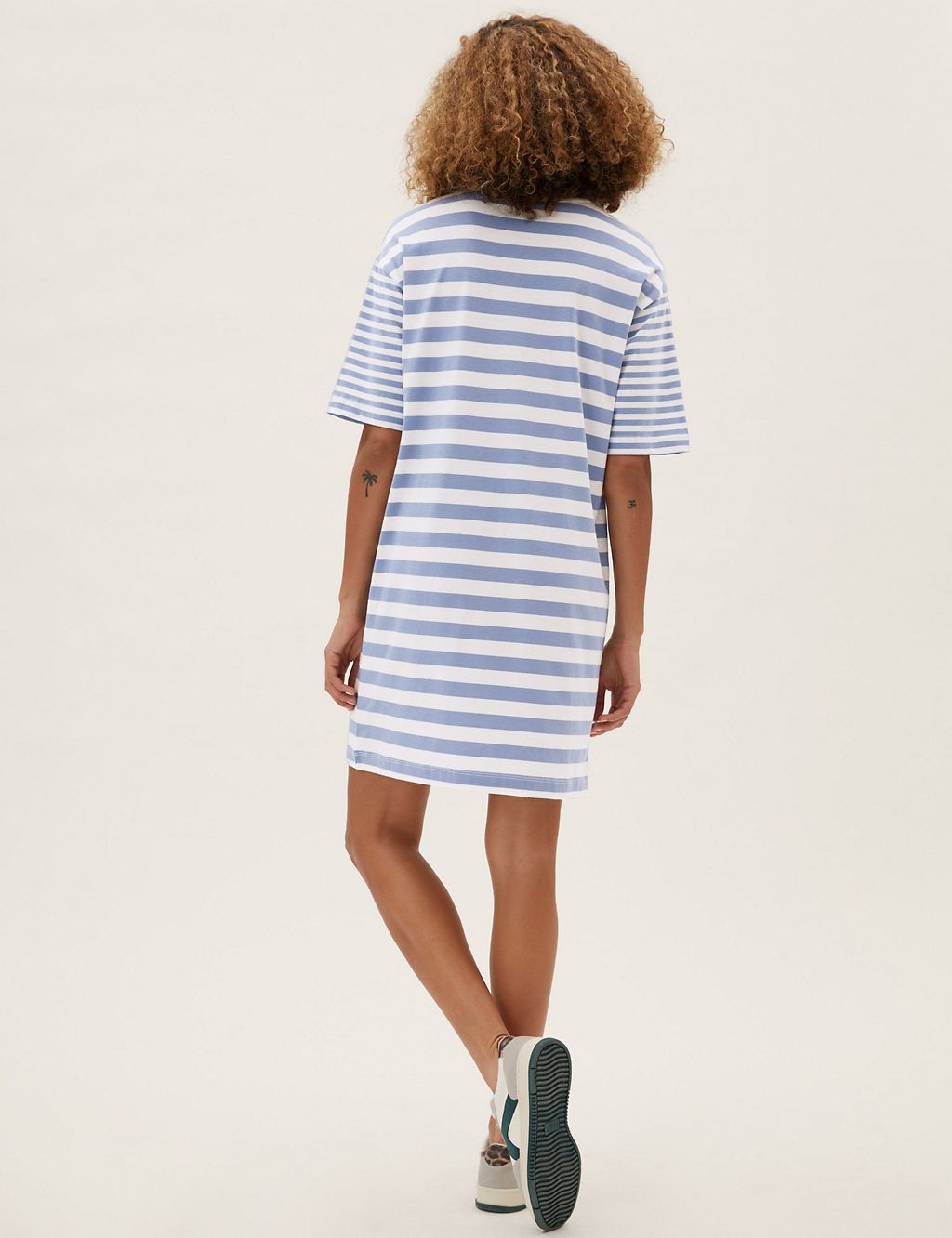 Jersey Striped Mini T-Shirt Dress 4 of 6
