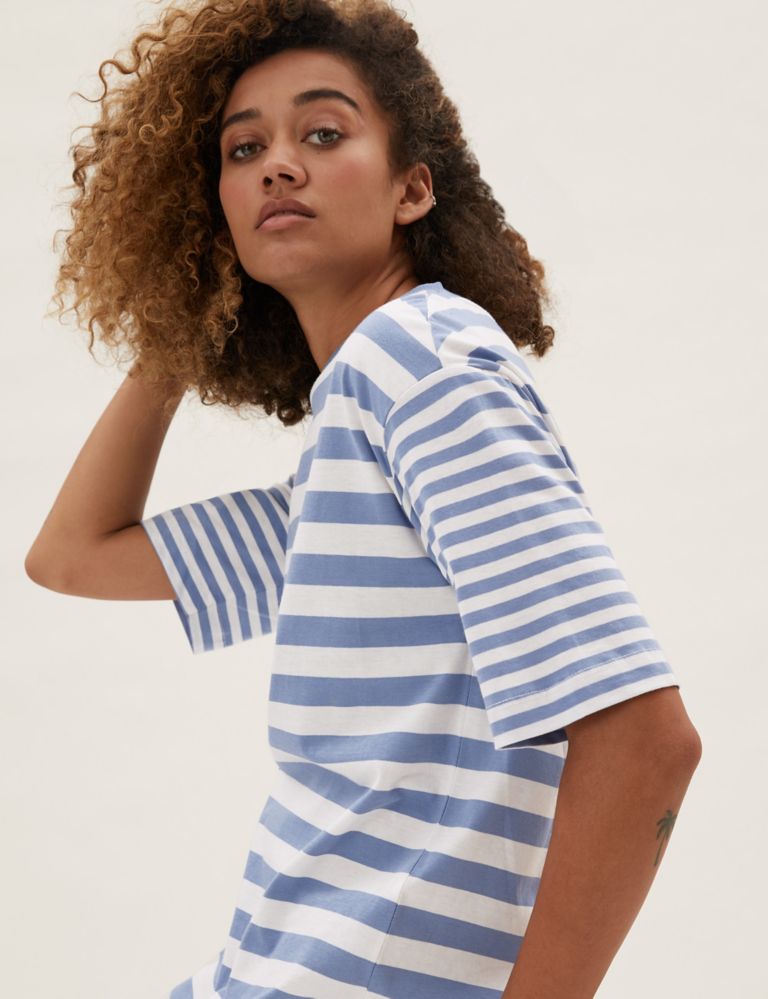 Jersey Striped Mini T-Shirt Dress 5 of 6