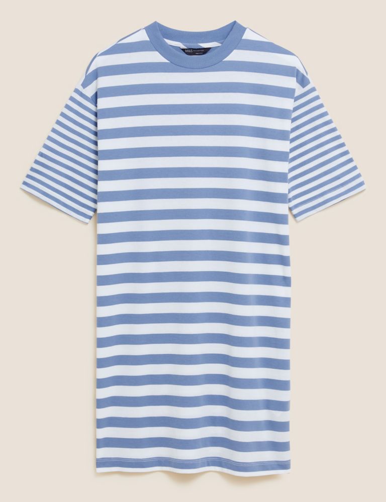 Jersey Striped Mini T-Shirt Dress 2 of 6