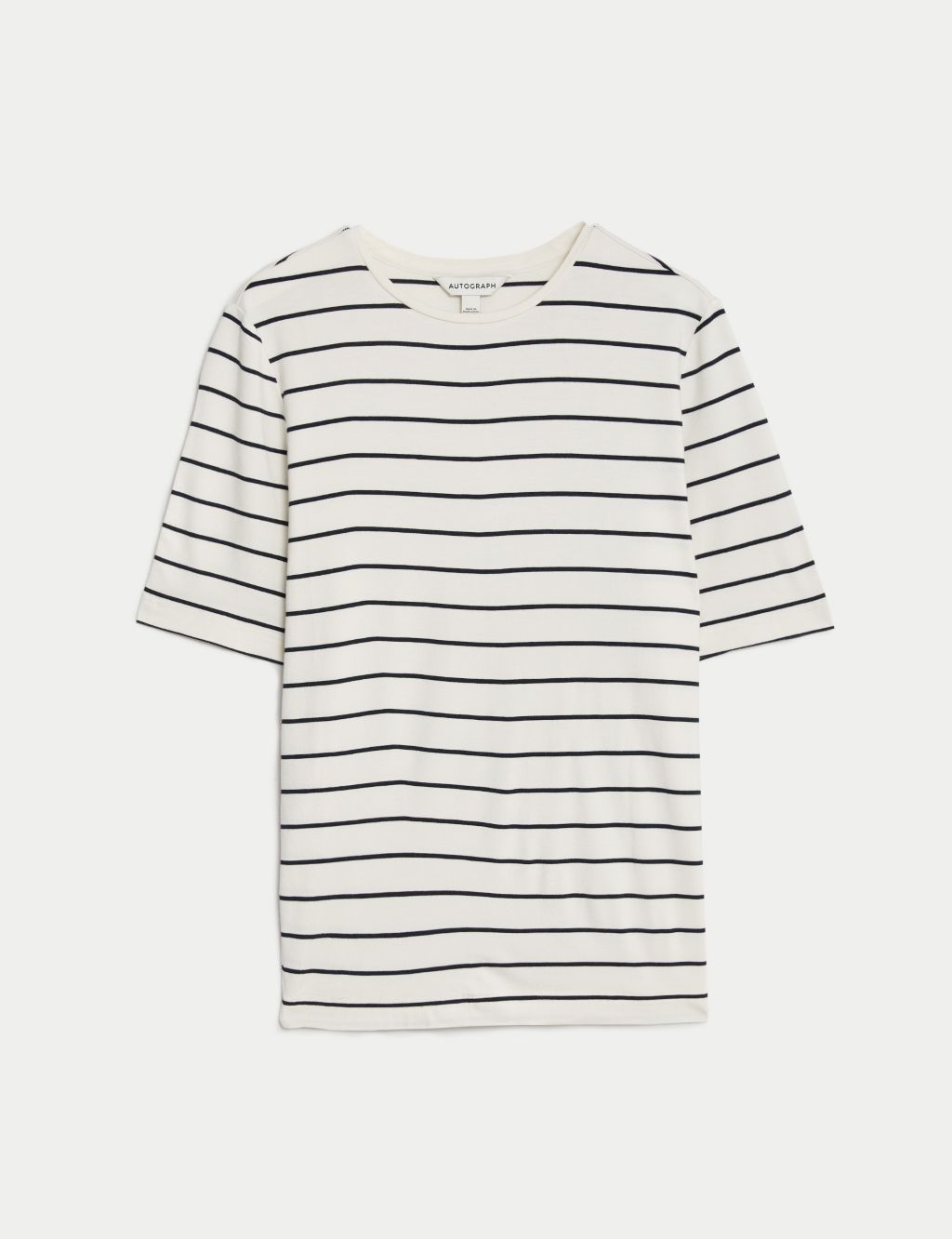 Jersey Striped Round Neck Relaxed T-Shirt 1 of 5