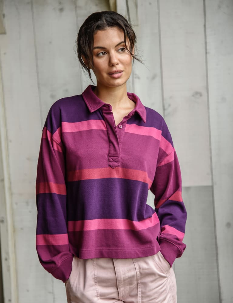 Jersey Striped Rugby Top | Burgs | M&S