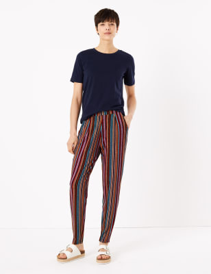 Striped on sale tapered trousers