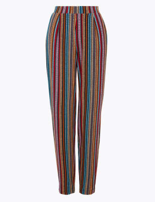 M and s striped on sale trousers