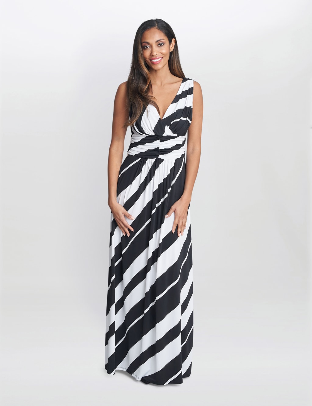 日産純正カ Phlannel Winter Stripe V-neck Maxi Dress | wasser-bau.com