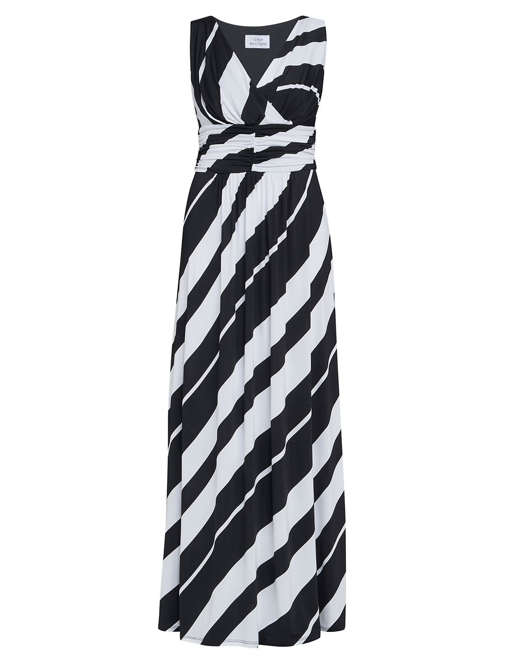 Jersey Striped V-Neck Maxi Waisted Dress | Gina Bacconi | M&S