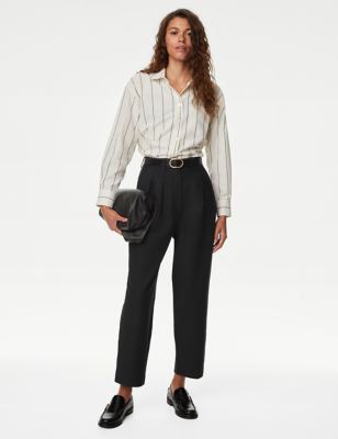 Jersey Tapered Ankle Grazer Trousers, M&S Collection