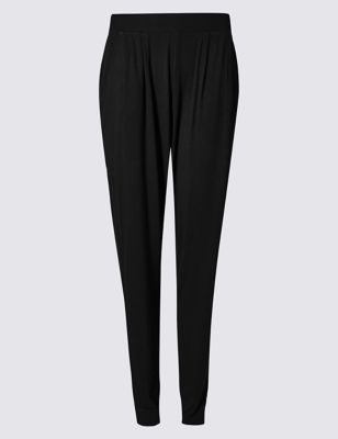 Jersey Tapered Black Trousers