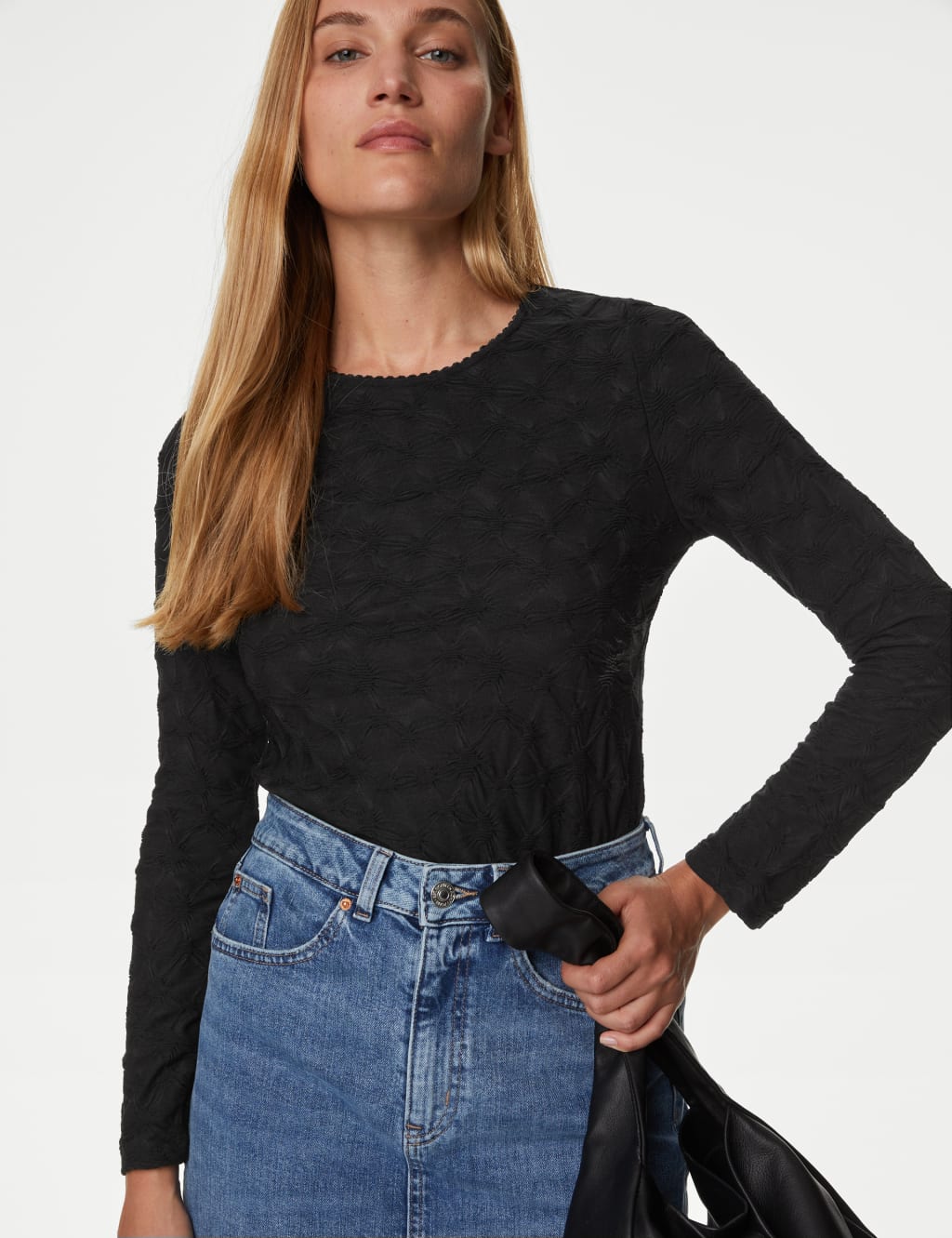 Jersey Textured Top M&S Collection M&S