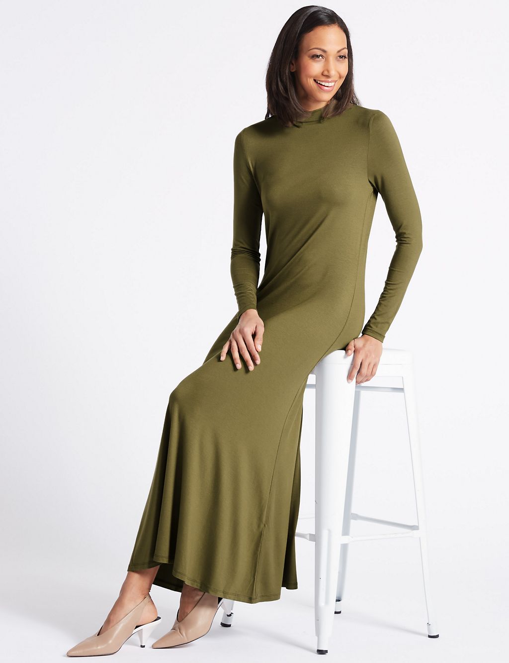 Jersey Turtle Neck Maxi Dress 2 of 4