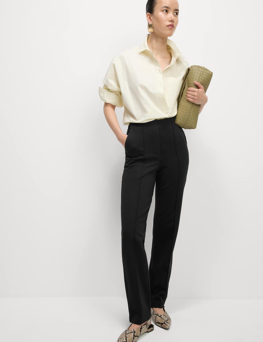 Jersey Twill Straight Leg Trousers 3 of 5