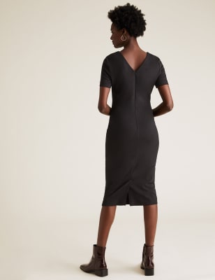 black knee length jersey dress