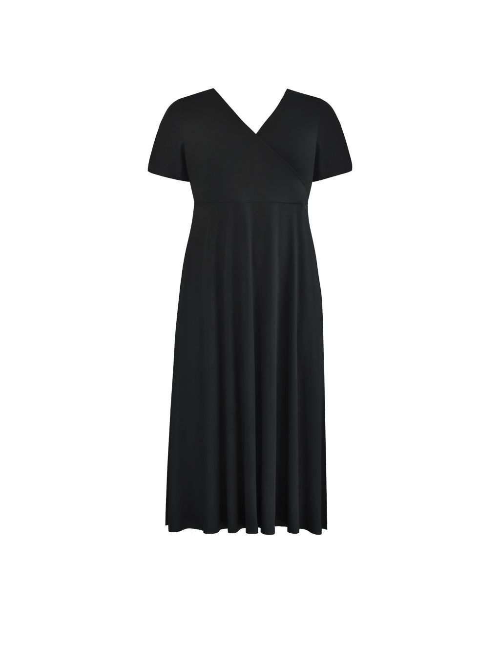 Jersey V-Neck Midi Relaxed Wrap Dress 1 of 6