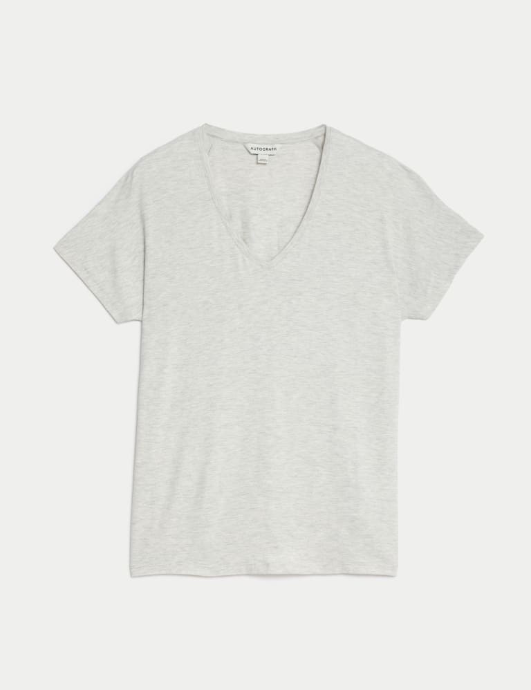 Jersey V-Neck Relaxed T-Shirt | Autograph | M&S