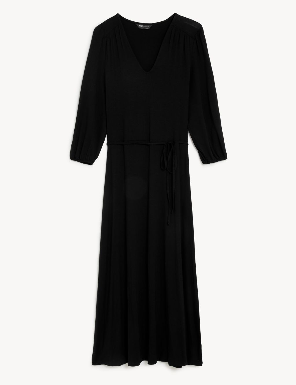 Jersey V-Neck Tie Waist Midi Tea Dress | M&S Collection | M&S