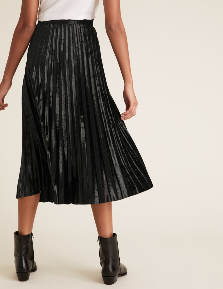 Marks and spencer velvet pleated skirt outlet