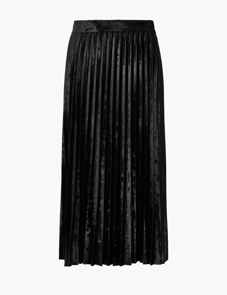 Metallic pleated skirt m&s store