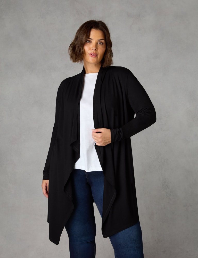 M&s long black cardigan discount