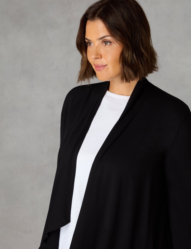 Jersey Waterfall Longline Cardigan, Live Unlimited London