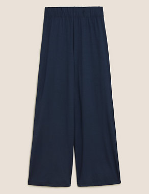 Jersey Wide Leg Cropped Trousers Image 2 of 5