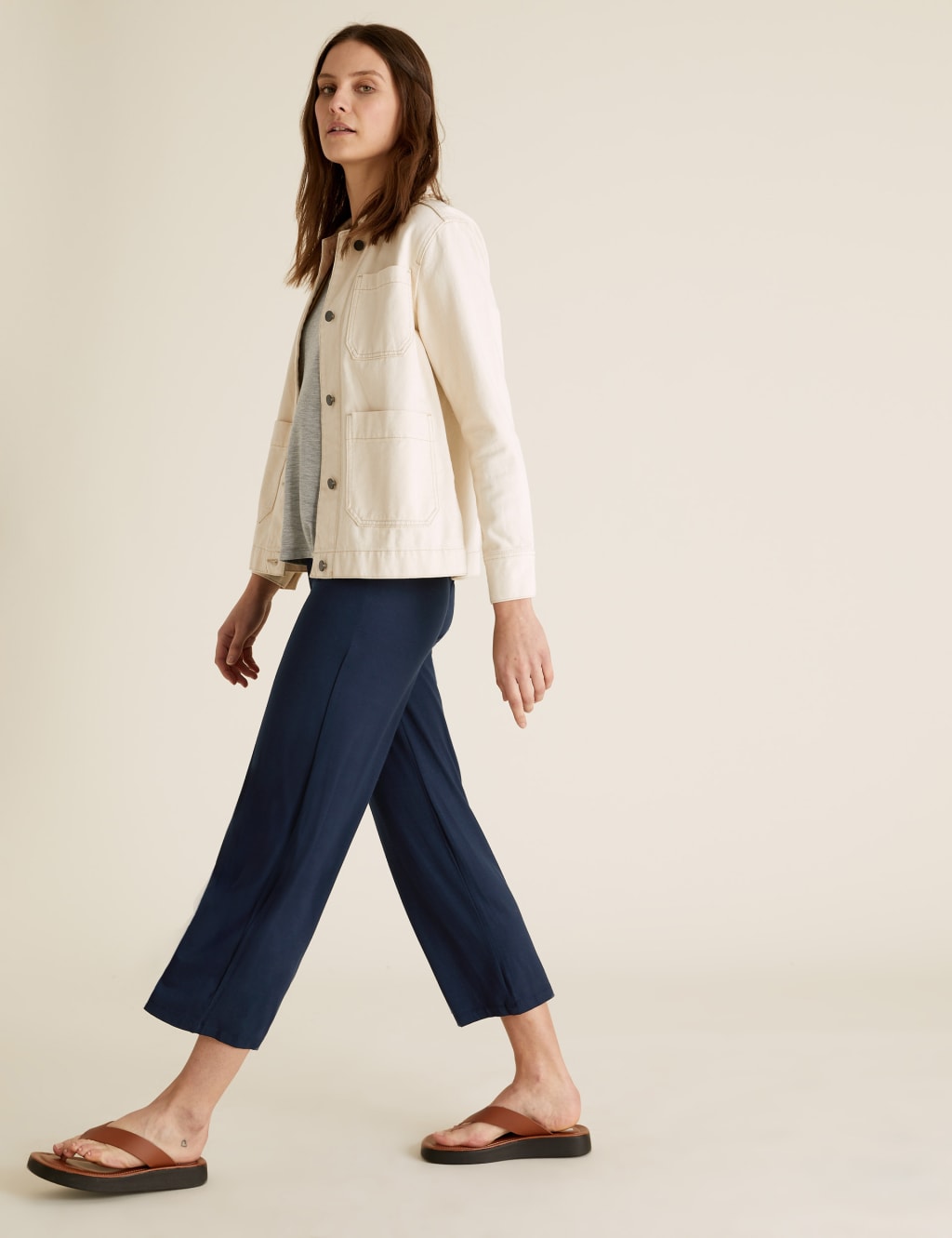 Wide cropped trousers ladies discount