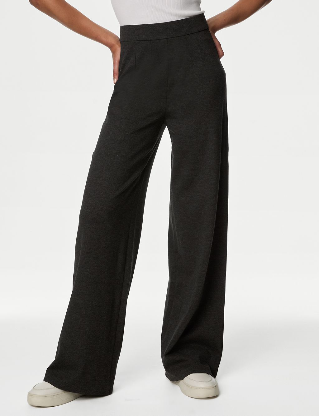 Jersey Wide Leg Trousers with Stretch 2 of 5