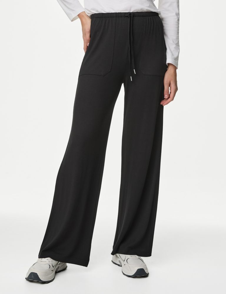 Jersey Straight Leg Trousers with Stretch, M&S Collection