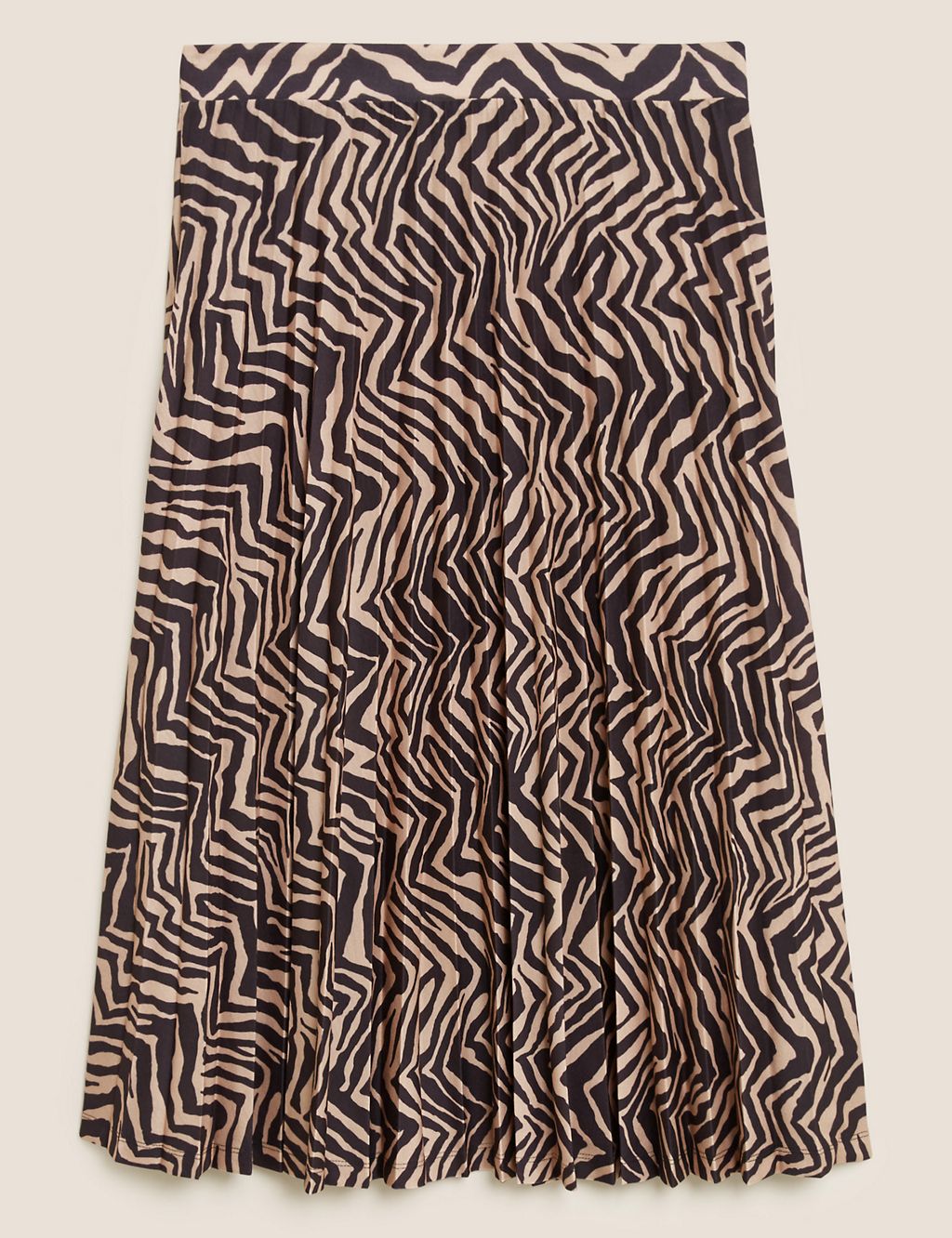 Jersey Zebra Print Pleated Midi Skirt 1 of 5